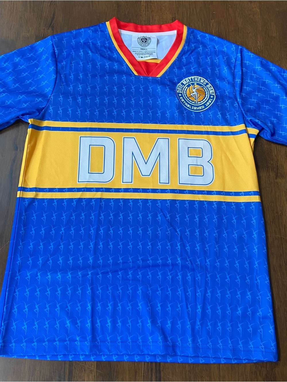 Dave Matthews Band Beauford 41 Soccer Jersey Unisex Small Blue Yellow DMB Merch